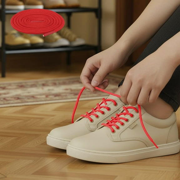 Qiweii Round Shoelaces 5mm Width Shoe Laces For Shoes Sneakers Boots Skateboard Hiking Athletic Sport Shoes Durable Material Wear Resistant Suitable For Daily Use