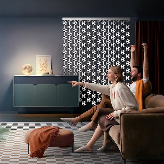 Qiweii Soccer Theme Tinsel Door Curtain Sports Party Decor for Room and Entrance