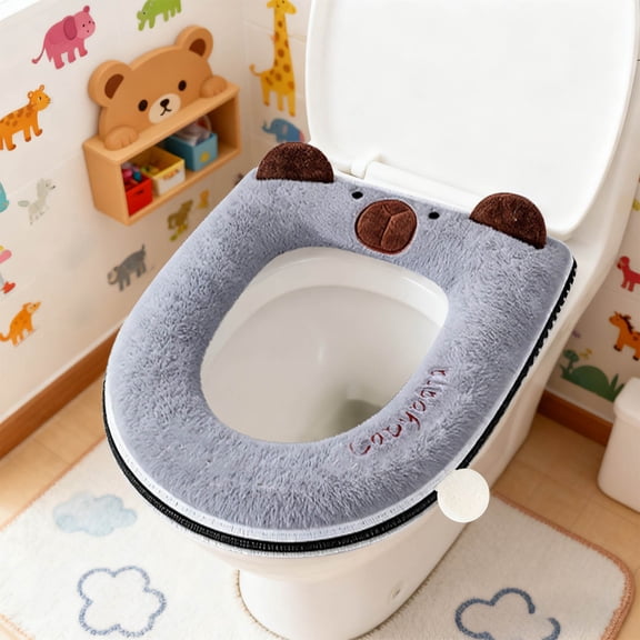 Qiweii Soft Comfortable Toilet Seat Cover，Washable Pad for Home Bathroom and Daily Use