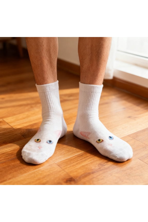 Soft and Breathable Face-Printed Socks, Unisex Mid-Calf Style, Playful Pattern, Perfect for Daily Wear and Holiday Gifts