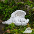 thumbnail image 1 of Qiweii Solar Powered Angel Pet Memorial Stone, Weatherproof Pet Grave Marker with LED Light for Cat Dog Memorial, Garden Cemetery Tombstone Decor, 1 of 6