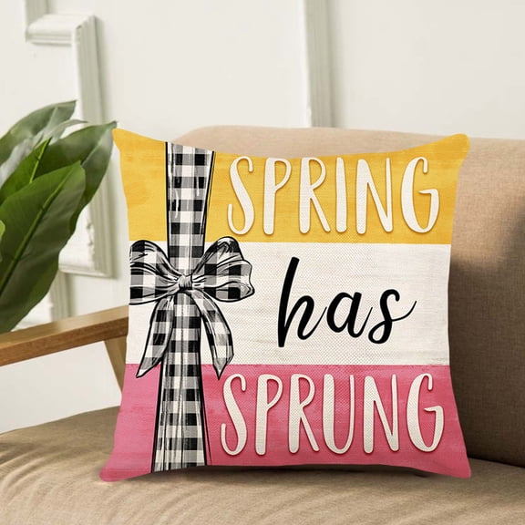 Qiweii Spring Floral Printed Decorative Pillow Cover, Monogrammed Sofa Cushion Cover, Home Living Room Soft Cushion