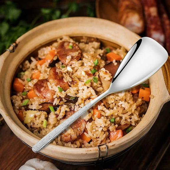 Qiweii Stainless Steel Mirror Finish Soup & Dessert Spoons for Soup, Rice, Tea, Milk, Coffee & Dessert (Multicolor) Kitchen Supplies, Daily Eating Tools