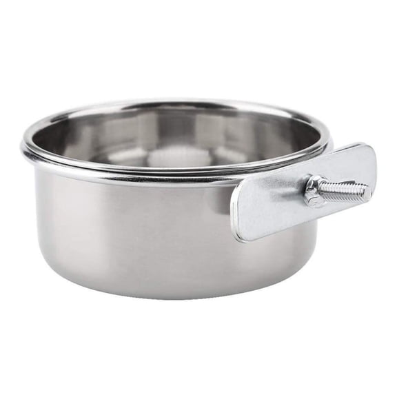 Qiweii Stainless Steel Parrot Feeding Cup，Durable Food and Water Bowl for Bird Cage and Pet Care Use
