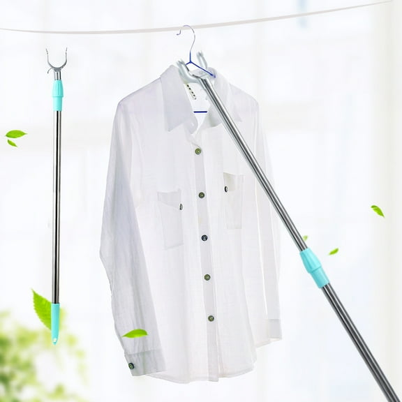 Qiweii Telescopic Clothes Drying Rod Adjustable Hanging Pole for Laundry and Balcony