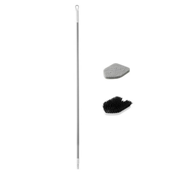 Qiweii Telescoping Long Handle Triangle Floor Brush,Stiff Bristle Cleaner for Bathroom and Toilet