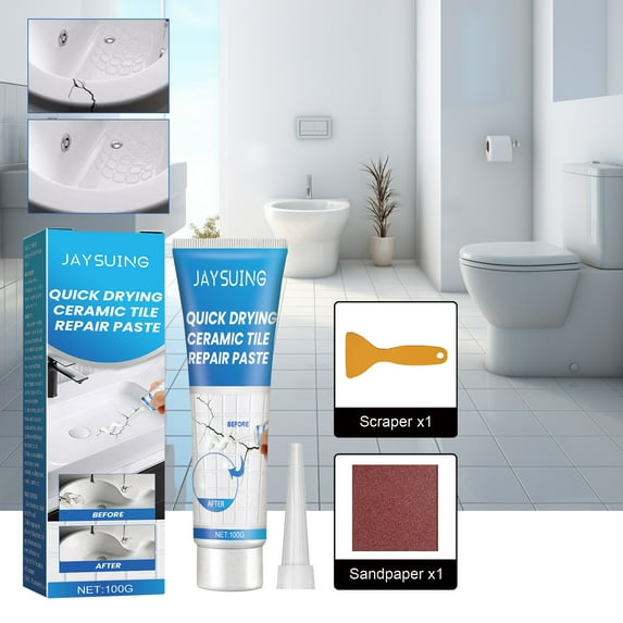 Qiweii Tile Repair Cream Ceramic Tile Crack Filler Maintenance Paste for Home Bathroom Kitchen Tile Restoration