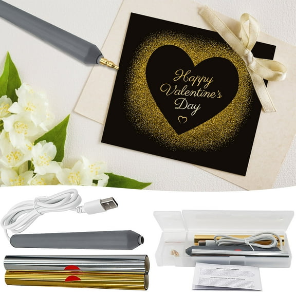 Qiweii USB Charging Foil Hot Stamping Pen DIY Heating Hot Stamping Font Tool for Craft Projects