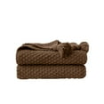 thumbnail image 1 of Qiweii Ultra Soft Waffle Weave Throw Blanket 70*100cm Washed Lightweight Breathable Cozy Woven Blanket for Bed - Aesthetic Decor for Couch Bedding Sofa Home Car - Cocoa Brown, 1 of 6