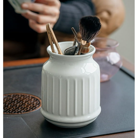 Qiweii Unique Relief Ceramic Storage Jar, Kitchen Organizer & Decorative Piece, Airtight Food Storage Container