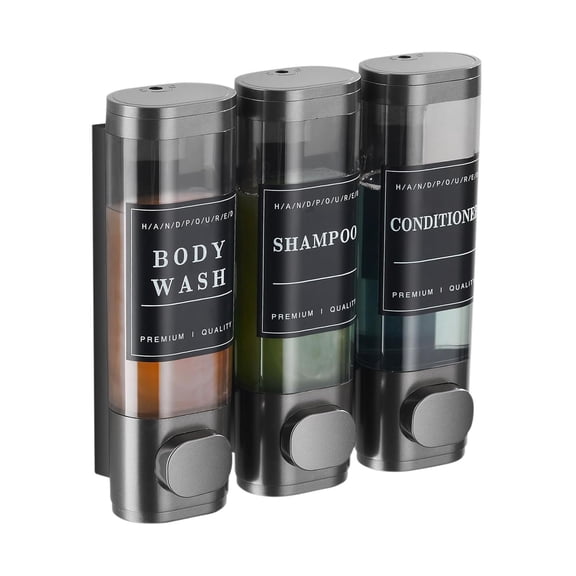 Qiweii Wall Mounted Manual Press Soap Dispenser,No Drill Shower Gel and Hand Soap Bottle for Home and Hotel