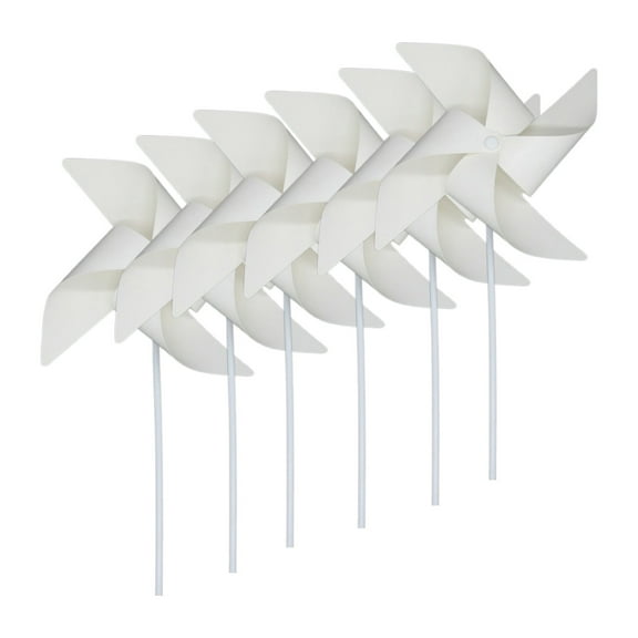 Qiweii White Card Paper Windmill Craft Kit,DIY Decor for Party Garden and Kids Activity