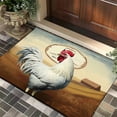 thumbnail image 1 of Qiweii White Chicken Pattern Crystal Velvet Bath Mat, Super Absorbent Non-Slip Bathroom Rug, Home Bath Decor Accent, 1 of 6