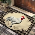 thumbnail image 1 of Qiweii White Chicken Pattern Crystal Velvet Bath Mat, Super Absorbent Non-Slip Bathroom Rug, Home Bath Decor Accent, 1 of 6