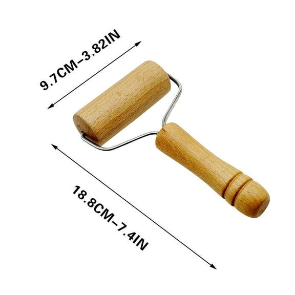 Qiweii Wooden Rolling Pin，Kitchen Tool for Dough Rolling and Baking Prep
