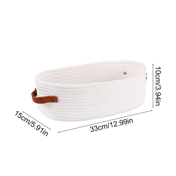 Qiweii Woven Storage Basket for Toilet Tank Top,Farmhouse Home Decor Organizing Baskets for Bathroom,Table and Counter 13"x5.9"x4" Multiple Colors
