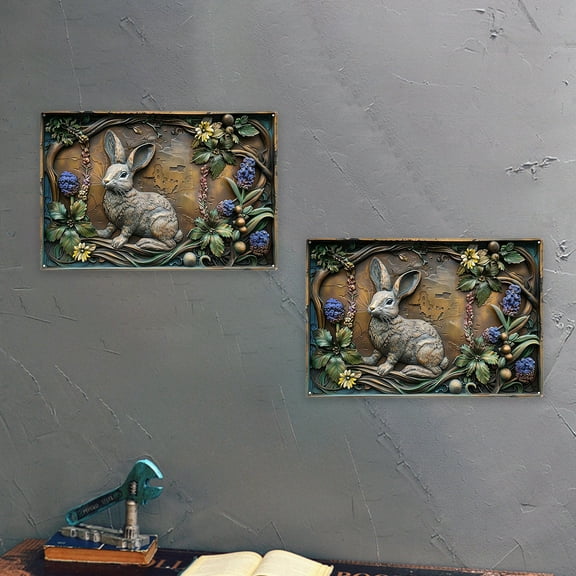 Qiweii Wrought Iron Metal Sheet Art Wall Hanging Decor Waterproof Sun-Resistant Rust-Proof Durable Outdoor Indoor Home Decor