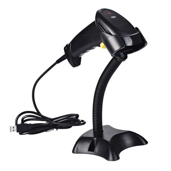 Qiweii YHD8200+ Laser Barcode Scanner with Stand, Automatic Continuous Scanning Gun for Retail