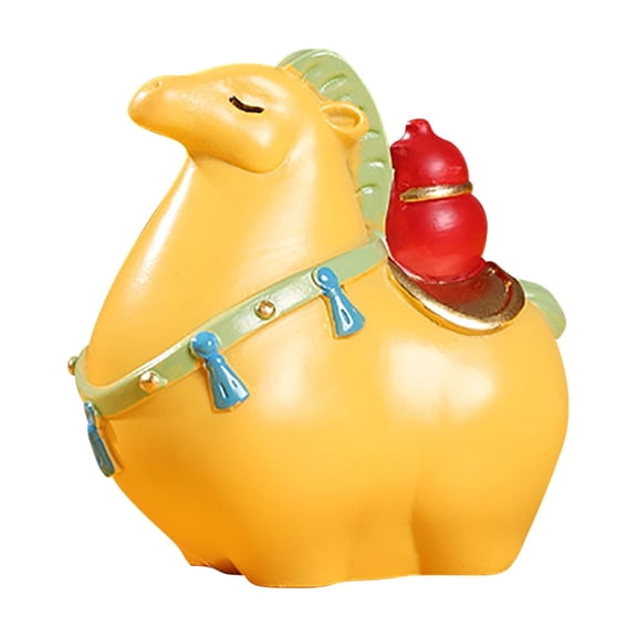 Qiweii Year Of The Horse Resin Figurine Lucky Mascot for Car and Desktop Decor