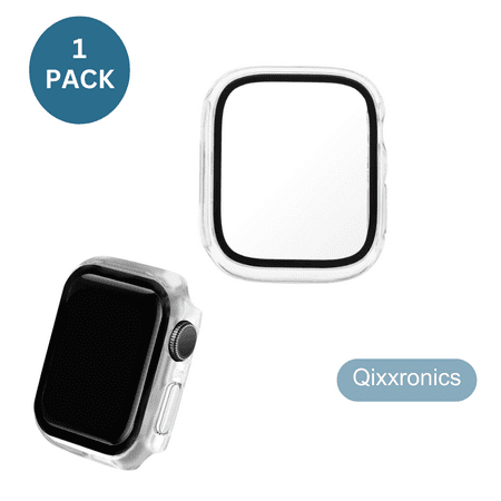 Qixxronics For Apple Watch Series 9 Case 41mm, with Built-in Tempered Glass Screen Protector