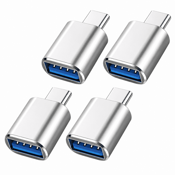 Qixxronics USB-A to USB-C Adapter (4PCS), USB Female to USB-C Male OTG Type C Converter Compatible with Apple Watch, iPhone, iPad, Car, Samsung