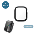 thumbnail image 1 of Qixxronics Full Cover Black Case for Apple Watch Series 1 Case [42mm] with Built-in Clear Glass Screen Protector [Tempered Glass], 1 of 5