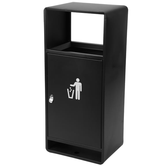 Qiyester 11 Gallon Outdoor Commercial Trash Can Commercial Garbage Can with Lid Includes Removable Inner Bucket Secure Locking Door Waste Container for Parks Entrances Public Spaces