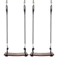 thumbnail image 1 of Qiyester 2 Pack Hanging Tree Swing Curved Wood 440 lbs Load Swings Set Height Adjustable for Outdoor Backyard Patio Garden Playground, 1 of 10