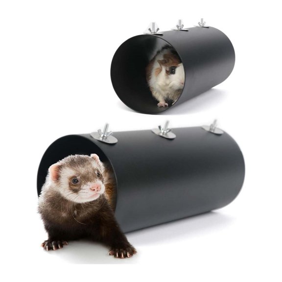 Qiyester 2 Piece Chinchilla Hanging Tunnel Small Animals Tubes with Screws Washers for Ferret Squirrel Guinea Pig Rat Cage Accessories