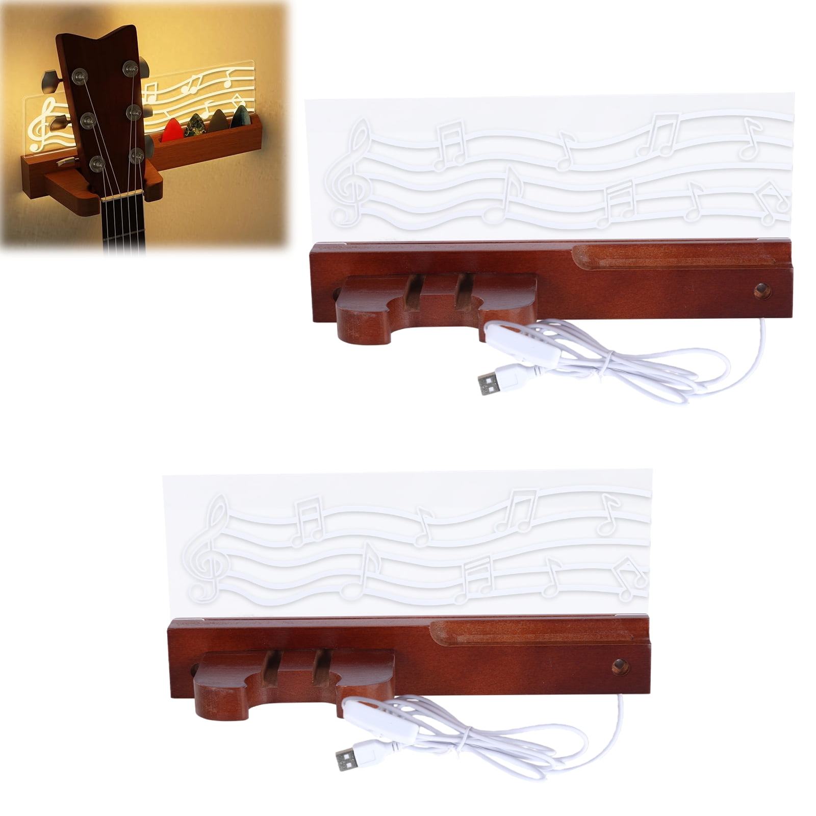 Qiyester 2Pack Wall-Mounted Guitar Stand Bass Rack Display Shelf with ...