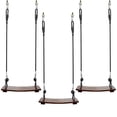 thumbnail image 1 of Qiyester 3 Pack Hanging Tree Swing Curved Wood 440 lbs Load Swings Set Height Adjustable for Outdoor Backyard Patio Garden Playground, 1 of 10