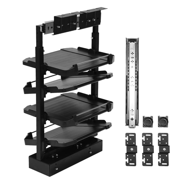 Qiyester 4 Tier Pull-out Shoe Rack Organizer Adjustable Height Retractable Metal Stackable Shoe Rack Vertical Shelf Organizer for Small Bedroom Closet Space Saving Storage