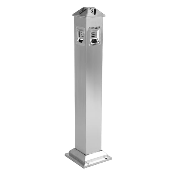 Qiyester 43.7in Height Trash Ash Receptacle Outdoor W/ Key Movable Ash Bin Container with Inner Bucket Commercial Trash Can for Home Park Hotel Lobby Office