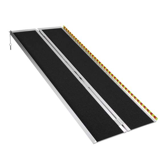 Qiyester 6 Feet Portable Wheelchair Ramp Aluminum Handicap Ramps with Handle Folding Threshold Wheel Chair Ramp for Home Steps Stairs Entry Doorways