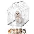 thumbnail image 1 of Qiyester Acrylic Dog House Clear Pet Nest Kennel Kitten Crate Lockable Breathable for Most Small Dogs Cats Pets, 1 of 9