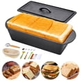 thumbnail image 1 of Qiyester Bread Pans Set Cast Iron Loaf Mold with Lid Handles Lame Scoring Tool Lame Kit for Sourdough Homemade Baking Bread, 1 of 10