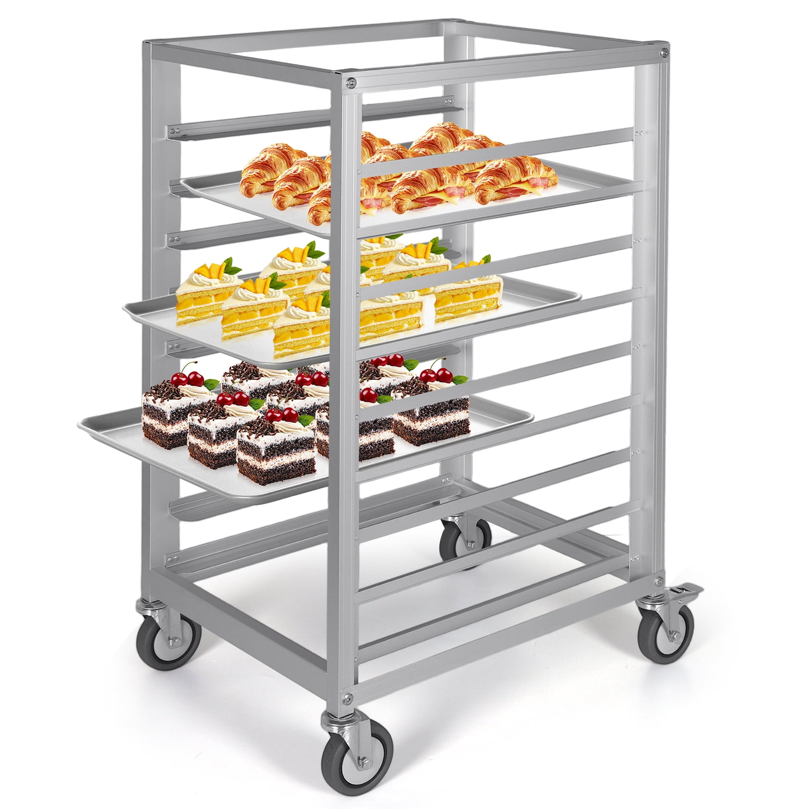 Qiyester Bun Pan Rack 9-Tier Commercial Bakery Cooling Racks with Brake ...