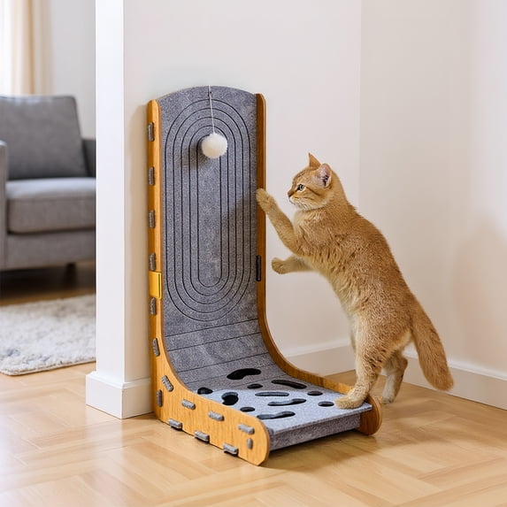 Qiyester Cat Scratcher L-Shaped Large Cat Scratching Post Pad Vertical & Horizontal Home Furniture Protector (Model 3)