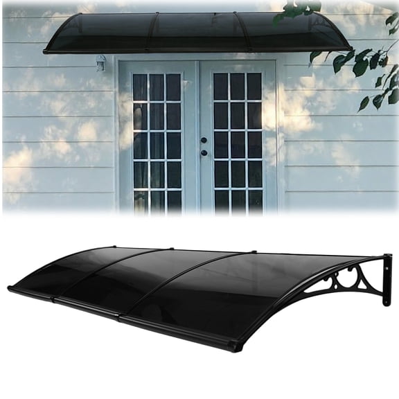 Qiyester Door Window Awning Metal Shade Canopy Weather Resistant Overhang UV Protection for Front Doors, Windows, Porches, Balconies 118 x 39 Inch