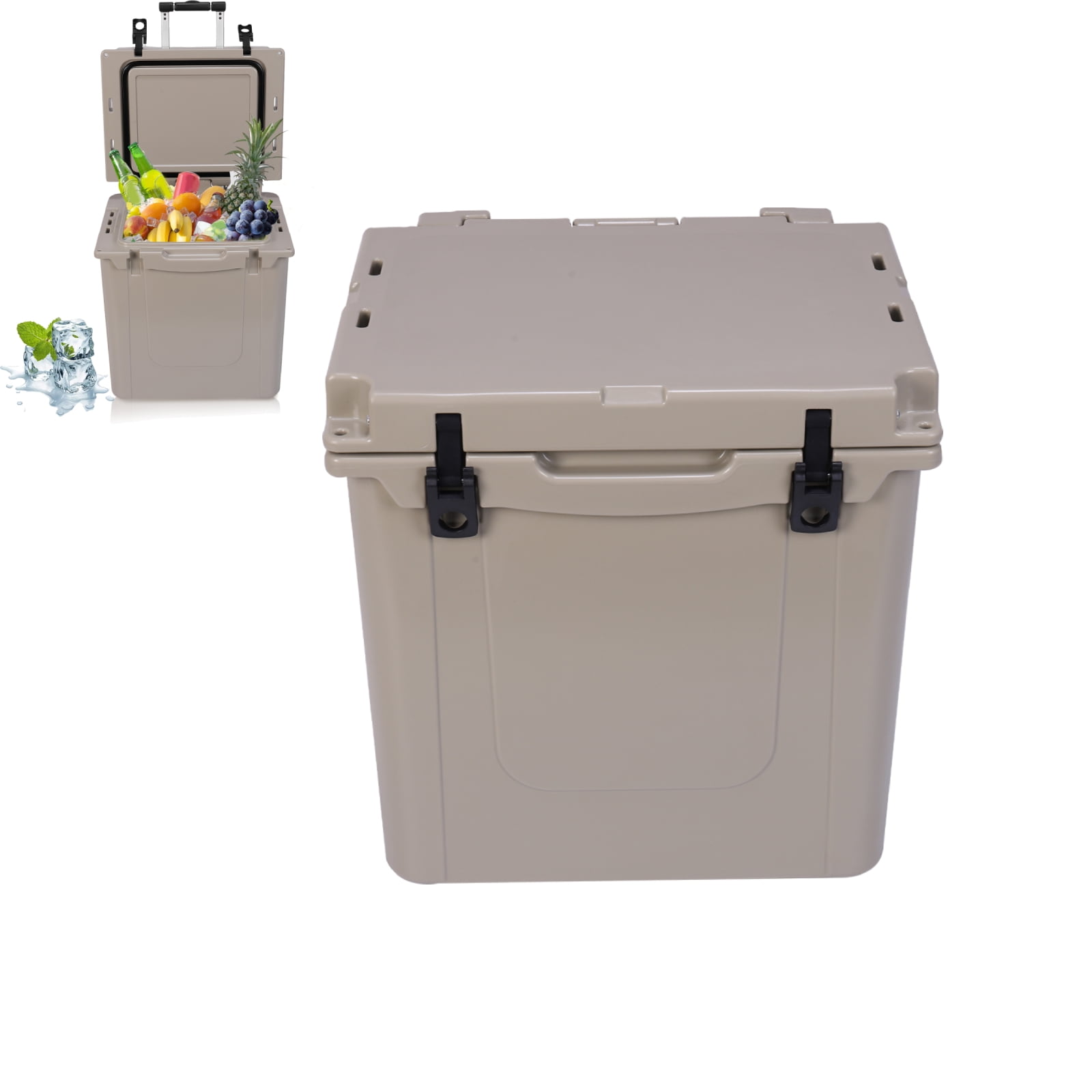 Qiyester Insulated Cooler Portable Hard Sided Ice Chest Lunch Box Anti-Slip with Pull Handle Wheels for Beach, Drink, Beverage, Camping, Picnic, Fishing, Boat, Barbecue (5L)
