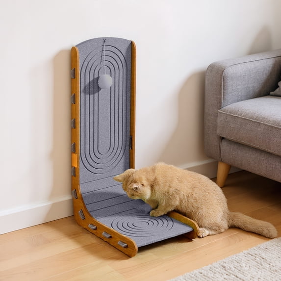 Qiyester L-Shaped Cat Scratching Board Pet Scratcher Large Lounge Vertical & Horizontal Scratching Post Furniture Protector (Model 1)