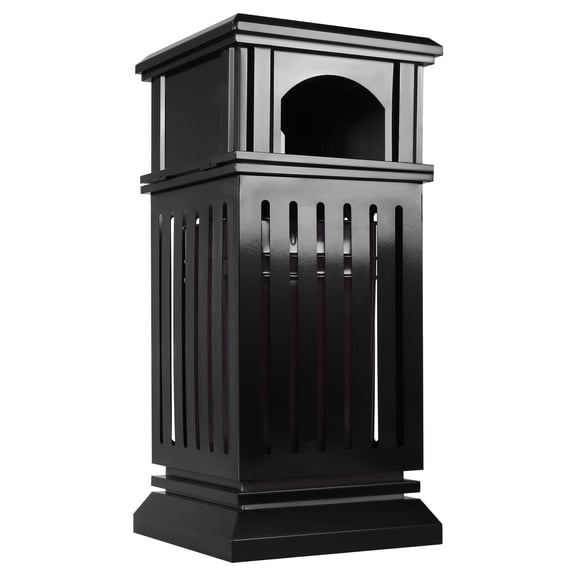 Qiyester Side Opening Waste Bin with Removable Inner Bucket & Lid Steel Square Commercial Garbage Bin Large Capacity Decorative Trash Container for Home/office/restaurant/restroom