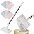thumbnail image 1 of Qiyester Snap Grip Mini Mop One-click Cloth Change Disposable Dust Mop ,1 Mop 10 Cloth, 1 of 8