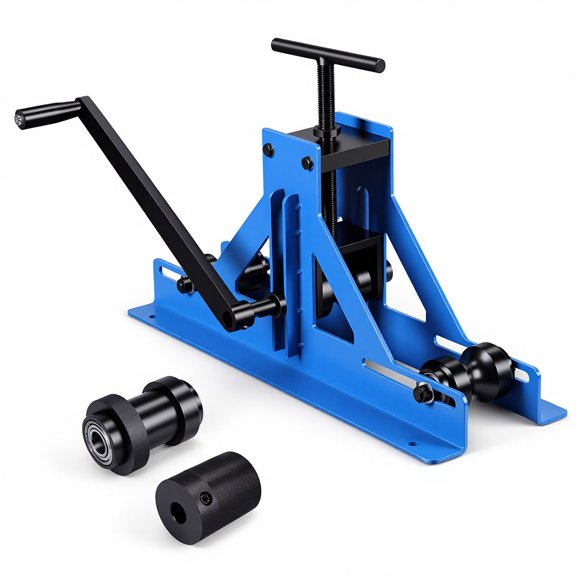 Qiyester Tube Roller Bender Pipe Rolling Machine with 6 Dies Heavy Duty Pipe Bender Metal Bending Machine for Both Round And Square Tubes