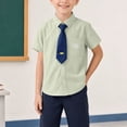 thumbnail image 1 of Qiyinn Boys Short Sleeve Button Down Shirt With Formal Casual Uniform Set For Kids, 1 of 8