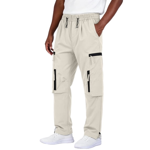 Qiyinn Hiking Pants Men Lightweight Mens Travel Pants Quick Dry Cargo Work Pants for Men Water Resistant Fishing Pants