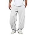 thumbnail image 1 of Qiyinn Man Fashion Casual Comfy Solid Color Loose Summer Drawstring Pockets Pants, 1 of 5
