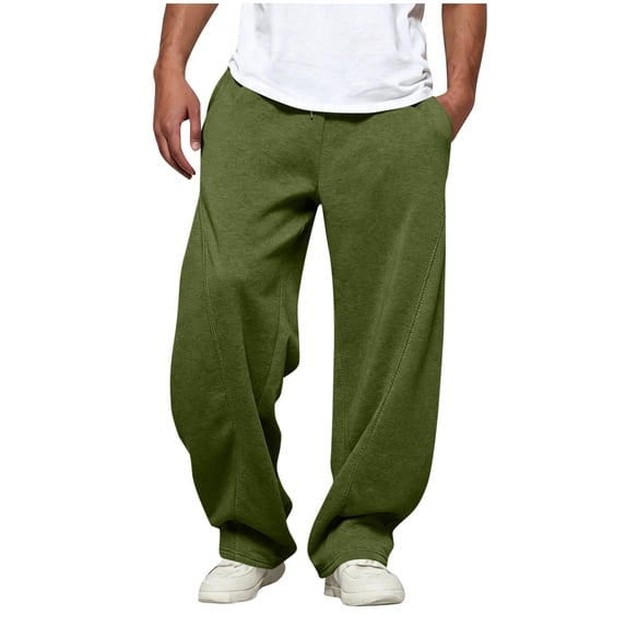 Qiyinn Man Fashion Casual Comfy Solid Color Loose Summer Drawstring Pockets Pants