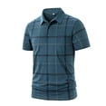 thumbnail image 1 of Qiyinn Men Short Sleeve Polo Shirt Classic Plaid Collar Button Down Casual Summer Cotton Blend Tops for Adult, 1 of 4