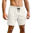 thumbnail image 1 of Qiyinn Men's Casual Shorts Cotton Drawstring Waffle Summer Beach Shorts Elastic Waist Lounge SweatShorts with Pockets, 1 of 6